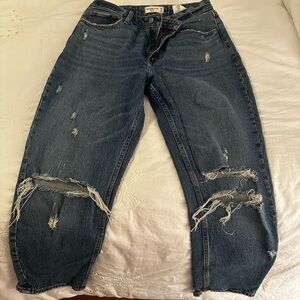 Abercrombie & Fitch Blue Relaxed Distressed Pants